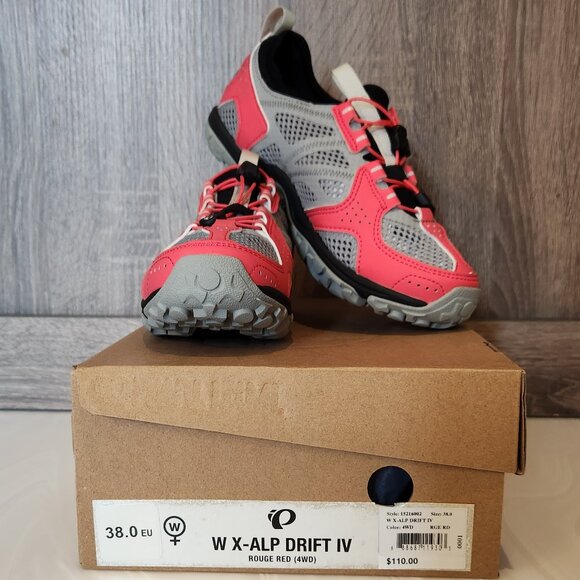 Pearl Izumi Cycling Shoe X-Alp Drift IV in Rouge Red and Gray Size 7.5 - Picture 1 of 14